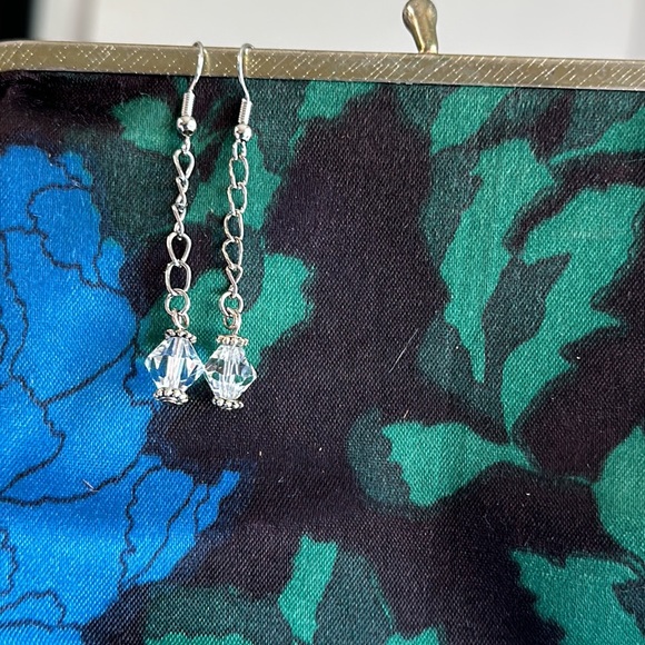 NEW:Elegant Ladies Natural Healing Crystal Quartz Facets Diamonds Silver Earring - Picture 7 of 16